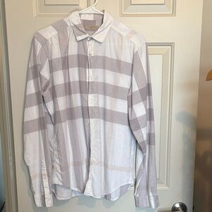 UNIQUE Burberry White and Gray Striped Shirt